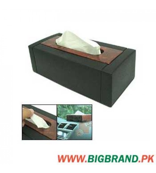 Leather Coating Brown and Black Room Car Plastic Tissue Box